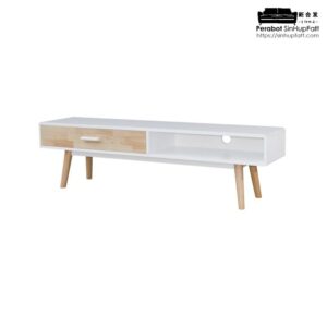 Top MDF with Solid Rubber Wood 6ft TV Cabinet