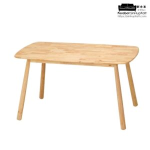 Full Solid Rubber Wood dining set and Natural colour wood with yellow cushion