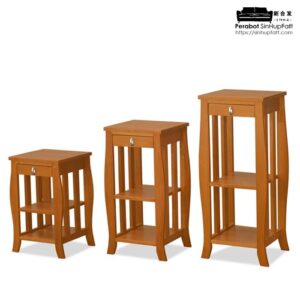 Solid Rubber Wood Multi Rack with Curved Design