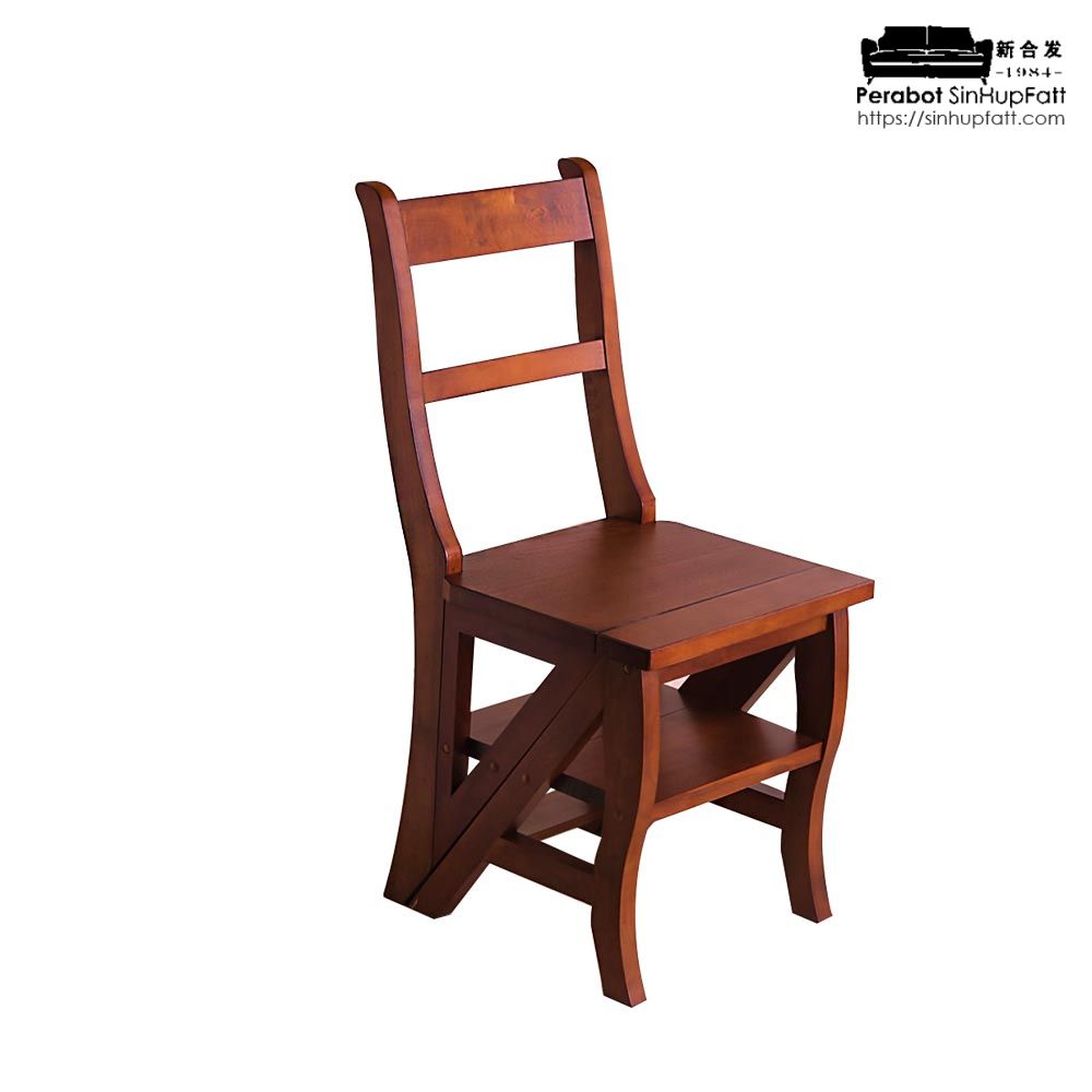 Step ladder chair folding library chair step stool wooden hometech2u 6