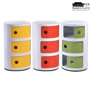 Cylinder Plastic Wardrobe With 3 Sliding Door