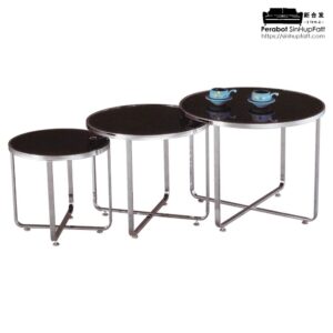 Glass Top With Chrome Legs Side Table