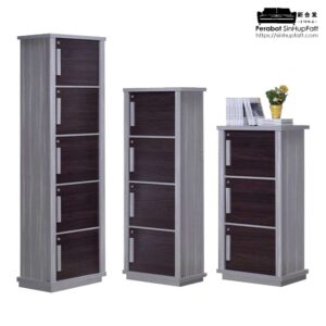 Chipboard With 3D Paper Laminated Storage Shelf Cabinet With Locks