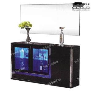 MDF Board For Sideboard Walnut Color And Wall Mirror