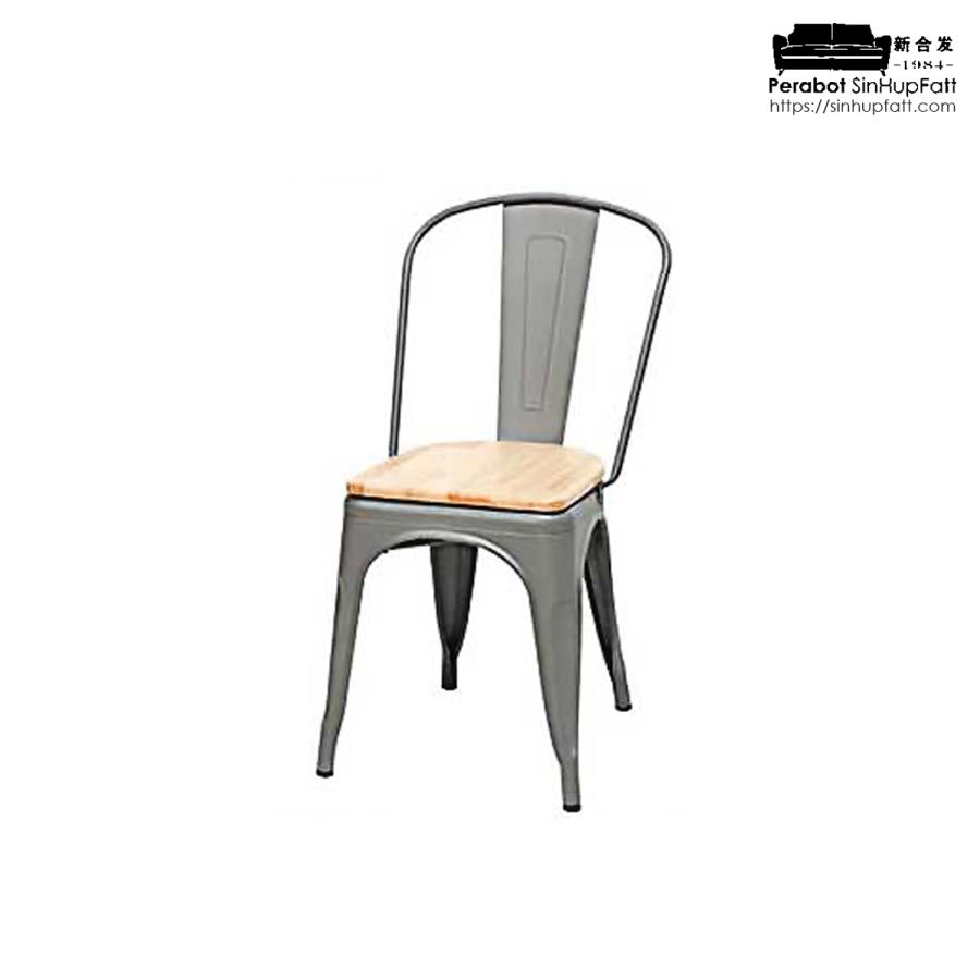 tolix chair gry wood