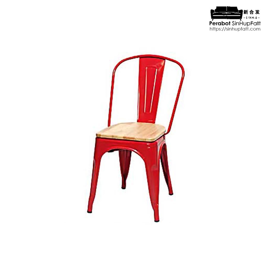 tolix chair red wood