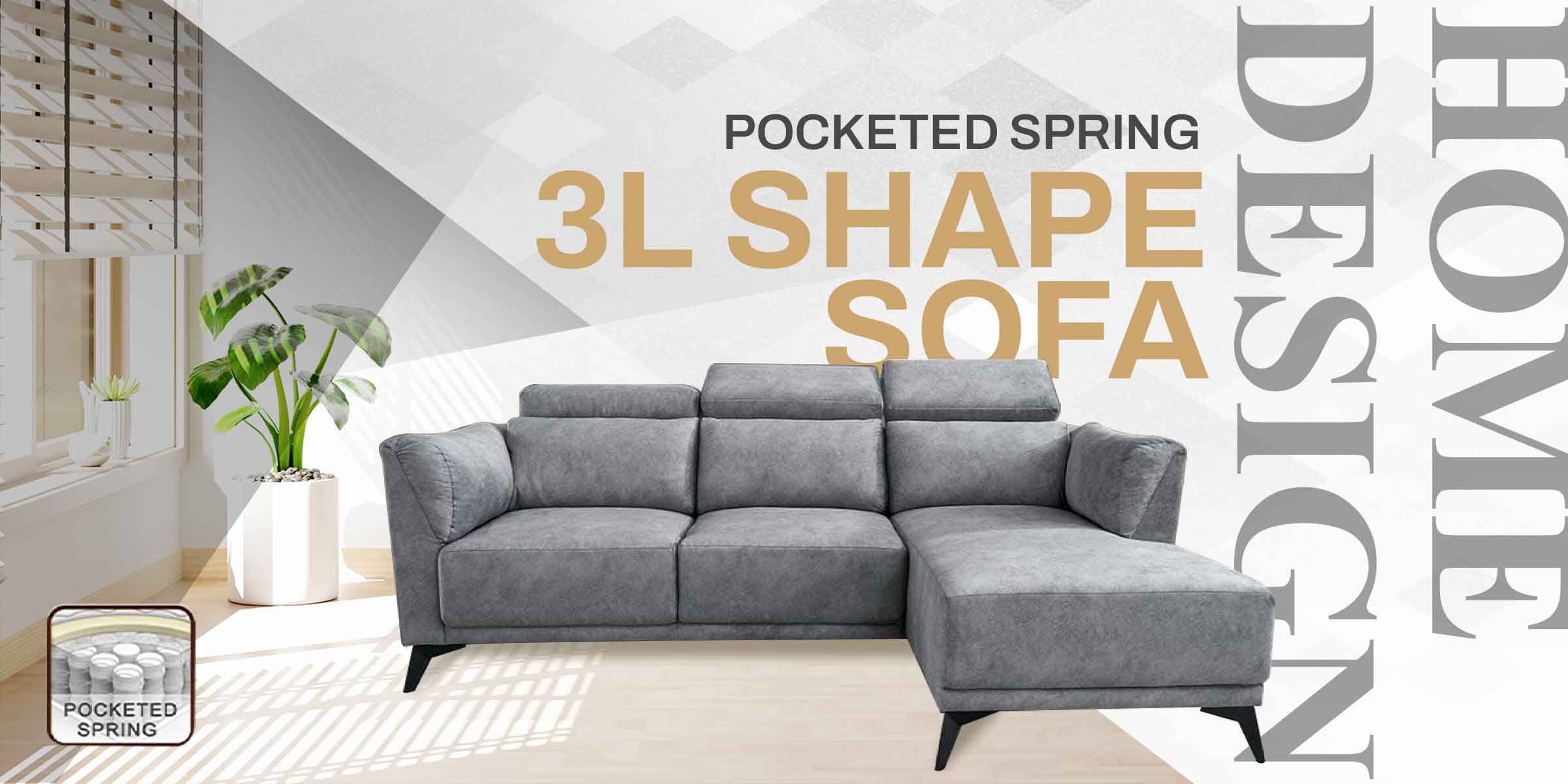 3l shape sofa