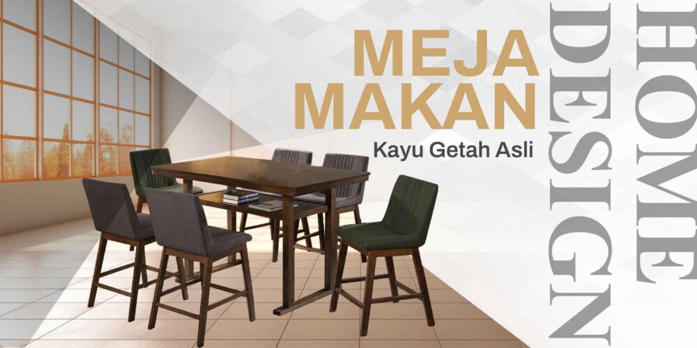 Meja Makan Kayu Getah Asli