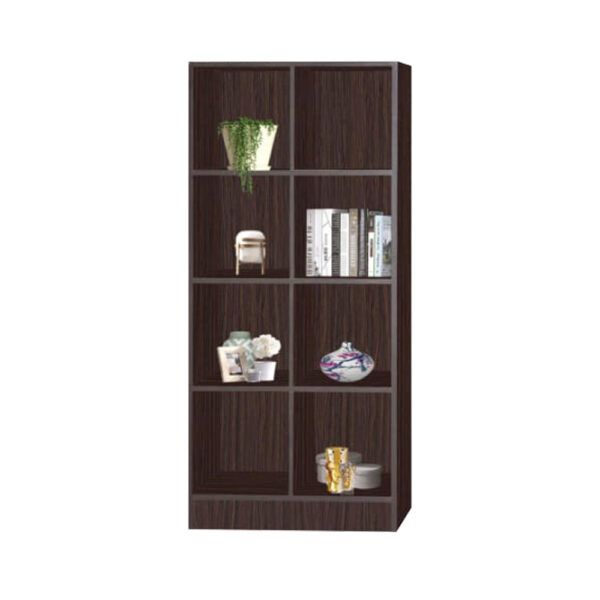 YK708 Black 8 Compartment Bookcase