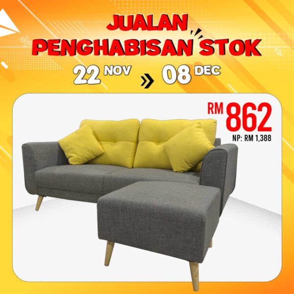 S9011 L Sofa Set 3L Shape RM 1388