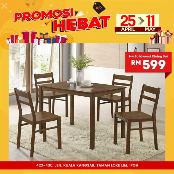05 1+4 Solidwood Dining Set