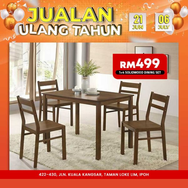 02 1+4 Solidwood Dining Set