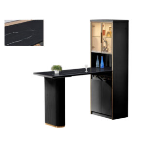 BAR COUNTER SET WITH BLACK MARBLE