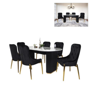 6 SEATER BLACK DINING SET