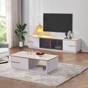 COFFEE TABLE AND HALL DISPLAY CABINET