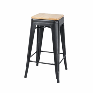 Tolix Island Stool – Model 650 with Wooden Seat