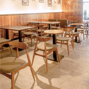 Rubber Wood Top Dining Table