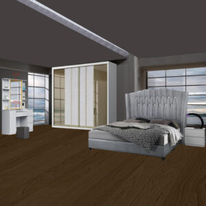 Elegant Bedroom Set with Dresser and Wardrobe