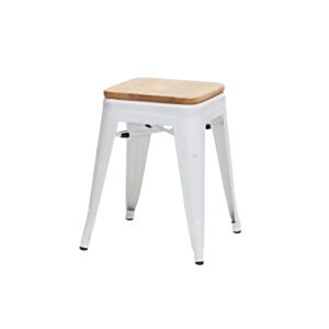 Tolix Stool with Wooden Seat