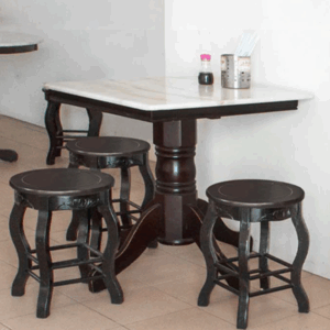 Natural/Compressed Marble Dining Table with MTL Finish Table Leg