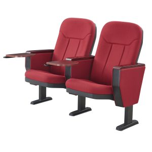 Modular Fabric Auditorium Seating with Flip-Up Writing Pad (Per Seat)